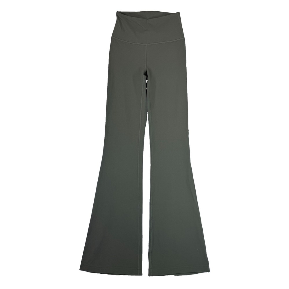 Lululemon Groove Super High Rise Flared Pant Sage Olive Size 4 32.5" Excellent
